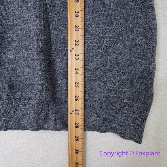 CALVIN KLEIN Women's Gray Contrast-trim Cold-shoulder Sweater Top Size M - Picture 7 of 16